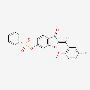 (2Z)-2-(5-bromo-2-methoxybenzylidene)-3-oxo-2,3-dihydro-1-benzofuran-6-yl benzenesulfonate