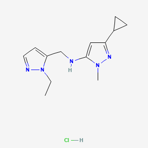 5-cyclopropyl-N-[(2-ethylpyrazol-3-yl)methyl]-2-methylpyrazol-3-amine;hydrochloride