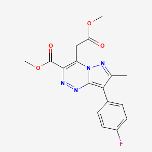 molecular formula C17H15FN4O4 B12215639 Methyl 8-(4-fluorophenyl)-4-(2-methoxy-2-oxoethyl)-7-methylpyrazolo[5,1-c][1,2,4]triazine-3-carboxylate CAS No. 908507-47-1