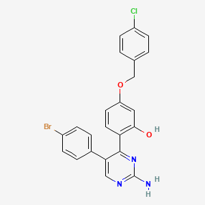 2-[2-Amino-5-(4-bromophenyl)pyrimidin-4-yl]-5-[(4-chlorobenzyl)oxy]phenol