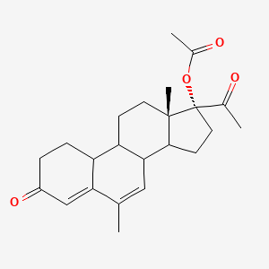 molecular formula C23H30O4 B12215674 [(13S,17R)-17-acetyl-6,13-dimethyl-3-oxo-1,2,8,9,10,11,12,14,15,16-decahydrocyclopenta[a]phenanthren-17-yl] acetate CAS No. 233233-71-1