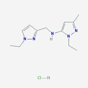 2-ethyl-N-[(1-ethylpyrazol-3-yl)methyl]-5-methylpyrazol-3-amine;hydrochloride