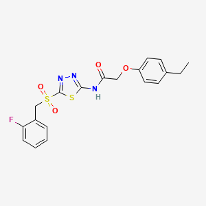 2-(4-ethylphenoxy)-N-(5-((2-fluorobenzyl)sulfonyl)-1,3,4-thiadiazol-2-yl)acetamide