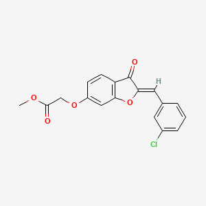 Methyl 2-{2-[(3-chlorophenyl)methylene]-3-oxobenzo[3,4-b]furan-6-yloxy}acetate