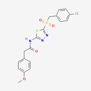 N-{5-[(4-chlorobenzyl)sulfonyl]-1,3,4-thiadiazol-2-yl}-2-(4-methoxyphenyl)acetamide