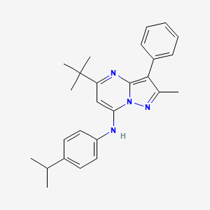 5-tert-butyl-2-methyl-3-phenyl-N-[4-(propan-2-yl)phenyl]pyrazolo[1,5-a]pyrimidin-7-amine