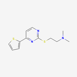 molecular formula C12H15N3S2 B1221576 N,N-Dimethyl-2-((4'-(thien-2''-yl)pyrimidin-2'-yl)thio)ethylamine CAS No. 83726-78-7