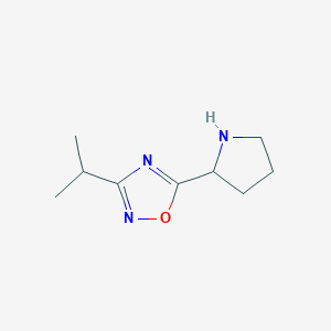 molecular formula C9H15N3O B12215769 1,2,4-Oxadiazole, 3-(1-methylethyl)-5-(2-pyrrolidinyl)- CAS No. 936940-37-3