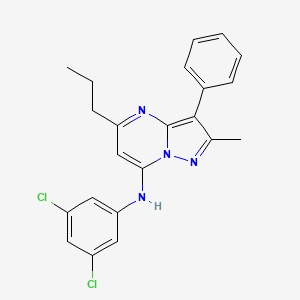 molecular formula C22H20Cl2N4 B12215779 N-(3,5-dichlorophenyl)-2-methyl-3-phenyl-5-propylpyrazolo[1,5-a]pyrimidin-7-amine 