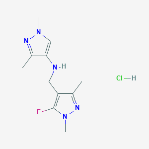 N-[(5-fluoro-1,3-dimethylpyrazol-4-yl)methyl]-1,3-dimethylpyrazol-4-amine;hydrochloride