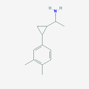 molecular formula C13H19N B12215804 1-(2-(3,4-Dimethylphenyl)cyclopropyl)ethanamine 