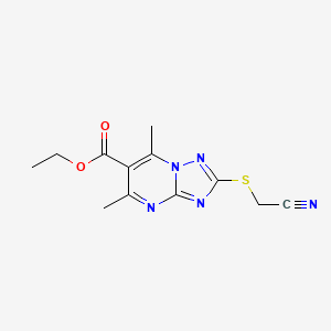 molecular formula C12H13N5O2S B12215847 Ethyl 2-[(cyanomethyl)sulfanyl]-5,7-dimethyl[1,2,4]triazolo[1,5-a]pyrimidine-6-carboxylate CAS No. 907971-28-2