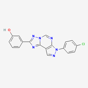 molecular formula C18H11ClN6O B12215856 3-[7-(4-chlorophenyl)-7H-pyrazolo[4,3-e][1,2,4]triazolo[1,5-c]pyrimidin-2-yl]phenol 