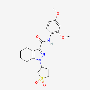 molecular formula C20H25N3O5S B12215885 N-(2,4-dimethoxyphenyl)-1-(1,1-dioxidotetrahydrothiophen-3-yl)-4,5,6,7-tetrahydro-1H-indazole-3-carboxamide 