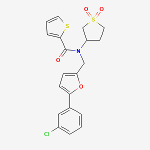 molecular formula C20H18ClNO4S2 B12215922 N-{[5-(3-chlorophenyl)furan-2-yl]methyl}-N-(1,1-dioxidotetrahydrothiophen-3-yl)thiophene-2-carboxamide 