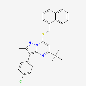 5-Tert-butyl-3-(4-chlorophenyl)-2-methyl-7-[(naphthalen-1-ylmethyl)sulfanyl]pyrazolo[1,5-a]pyrimidine