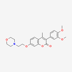 3-(3,4-dimethoxyphenyl)-4-methyl-7-[2-(morpholin-4-yl)ethoxy]-2H-chromen-2-one