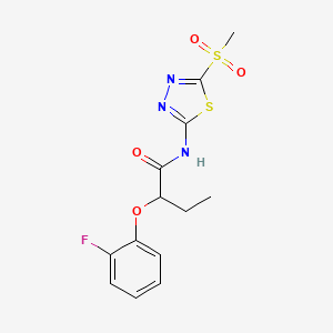 2-(2-fluorophenoxy)-N-(5-(methylsulfonyl)-1,3,4-thiadiazol-2-yl)butanamide