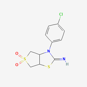 molecular formula C11H11ClN2O2S2 B12216010 3-(4-chlorophenyl)tetrahydrothieno[3,4-d][1,3]thiazol-2(3H)-imine 5,5-dioxide 