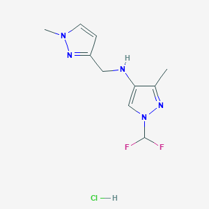 1-(difluoromethyl)-3-methyl-N-[(1-methylpyrazol-3-yl)methyl]pyrazol-4-amine;hydrochloride