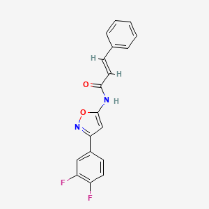 (2E)-N-[3-(3,4-difluorophenyl)isoxazol-5-yl]-3-phenylprop-2-enamide