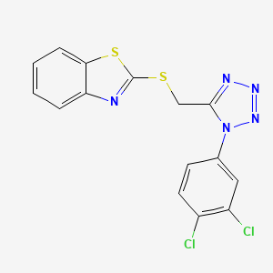 molecular formula C15H9Cl2N5S2 B12216151 2-({[1-(3,4-dichlorophenyl)-1H-tetrazol-5-yl]methyl}sulfanyl)-1,3-benzothiazole 