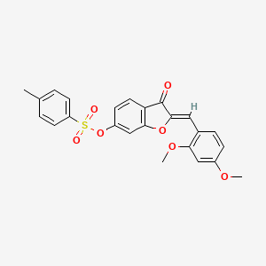 molecular formula C24H20O7S B12216167 (2Z)-2-(2,4-dimethoxybenzylidene)-3-oxo-2,3-dihydro-1-benzofuran-6-yl 4-methylbenzenesulfonate 