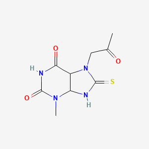 3-methyl-7-(2-oxopropyl)-8-sulfanylidene-5,9-dihydro-4H-purine-2,6-dione