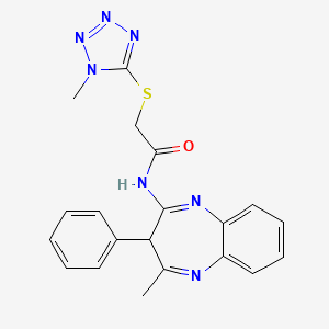 N-(4-methyl-3-phenyl-3H-1,5-benzodiazepin-2-yl)-2-[(1-methyl-1H-tetrazol-5-yl)sulfanyl]acetamide