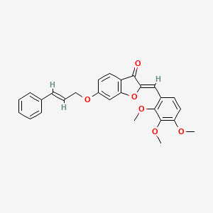 (2Z)-6-{[(2E)-3-phenylprop-2-en-1-yl]oxy}-2-(2,3,4-trimethoxybenzylidene)-1-benzofuran-3(2H)-one