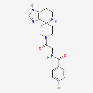 molecular formula C19H22BrN5O2 B12216214 (4-bromophenyl)-N-(2-oxo-2-spiro[4,5,6,7-tetrahydroimidazo[4,5-c]pyridine-4,4'-piperidine]-10-ylethyl)carboxamide 