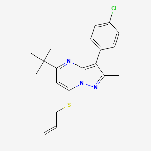 5-Tert-butyl-3-(4-chlorophenyl)-2-methyl-7-(prop-2-en-1-ylsulfanyl)pyrazolo[1,5-a]pyrimidine