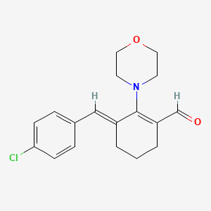 (3E)-3-[(4-Chlorophenyl)methylidene]-2-(morpholin-4-yl)cyclohex-1-ene-1-carbaldehyde