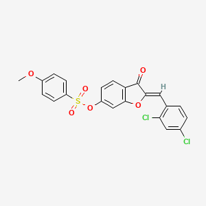 molecular formula C22H14Cl2O6S B12216292 (2Z)-2-(2,4-dichlorobenzylidene)-3-oxo-2,3-dihydro-1-benzofuran-6-yl 4-methoxybenzenesulfonate 