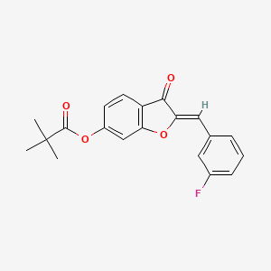 molecular formula C20H17FO4 B12216298 (2Z)-2-(3-fluorobenzylidene)-3-oxo-2,3-dihydro-1-benzofuran-6-yl 2,2-dimethylpropanoate 