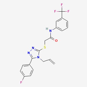 molecular formula C20H16F4N4OS B12216302 2-{[5-(4-fluorophenyl)-4-(prop-2-en-1-yl)-4H-1,2,4-triazol-3-yl]sulfanyl}-N-[3-(trifluoromethyl)phenyl]acetamide 