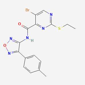 5-bromo-2-(ethylsulfanyl)-N-[4-(4-methylphenyl)-1,2,5-oxadiazol-3-yl]pyrimidine-4-carboxamide