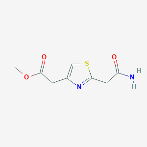 molecular formula C8H10N2O3S B12216373 Methyl 2-(2-(2-amino-2-oxoethyl)thiazol-4-yl)acetate 