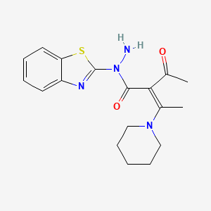 (2Z)-2-acetyl-N-amino-N-benzothiazol-2-yl-3-piperidylbut-2-enamide