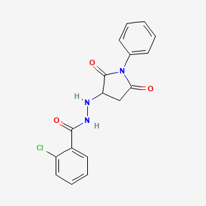 2-chloro-N'-(2,5-dioxo-1-phenylpyrrolidin-3-yl)benzohydrazide