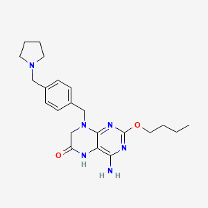 4-Amino-2-butoxy-8-[4-(1-pyrrolidinylmethyl)benzyl]-7,8-dihydro-6(5H)-pteridinone