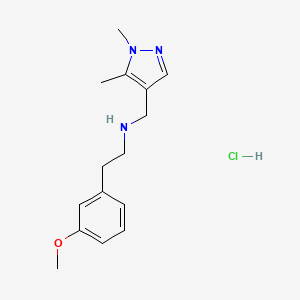 N-[(1,5-dimethylpyrazol-4-yl)methyl]-2-(3-methoxyphenyl)ethanamine;hydrochloride