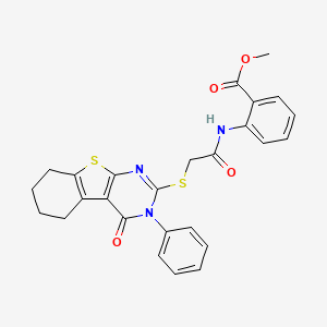 Methyl 2-[2-(4-oxo-3-phenyl-3,5,6,7,8-pentahydrobenzo[b]thiopheno[2,3-d]pyrimi din-2-ylthio)acetylamino]benzoate