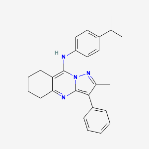 2-methyl-3-phenyl-N-[4-(propan-2-yl)phenyl]-5,6,7,8-tetrahydropyrazolo[5,1-b]quinazolin-9-amine