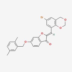 (2Z)-2-[(6-bromo-4H-1,3-benzodioxin-8-yl)methylidene]-6-[(2,5-dimethylbenzyl)oxy]-1-benzofuran-3(2H)-one