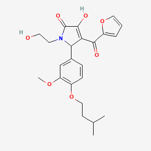 (4E)-4-[furan-2-yl(hydroxy)methylidene]-1-(2-hydroxyethyl)-5-[3-methoxy-4-(3-methylbutoxy)phenyl]pyrrolidine-2,3-dione