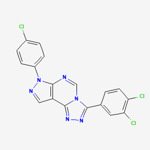 7-(3,4-Dichlorophenyl)-3-(4-chlorophenyl)-6-hydropyrazolo[5,4-d]1,2,4-triazolo [4,3-e]pyrimidine