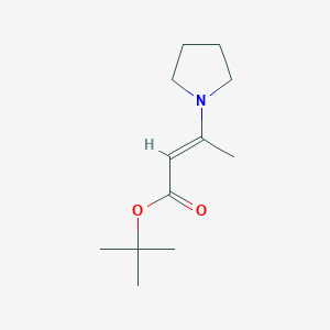 molecular formula C12H21NO2 B12216590 tert-Butyl 3-(pyrrolidino)but-2-enoate 