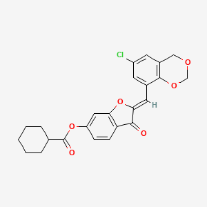 (2Z)-2-[(6-chloro-4H-1,3-benzodioxin-8-yl)methylidene]-3-oxo-2,3-dihydro-1-benzofuran-6-yl cyclohexanecarboxylate