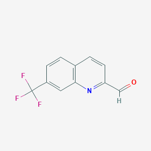 molecular formula C11H6F3NO B12216629 7-(Trifluoromethyl)quinoline-2-carbaldehyde 